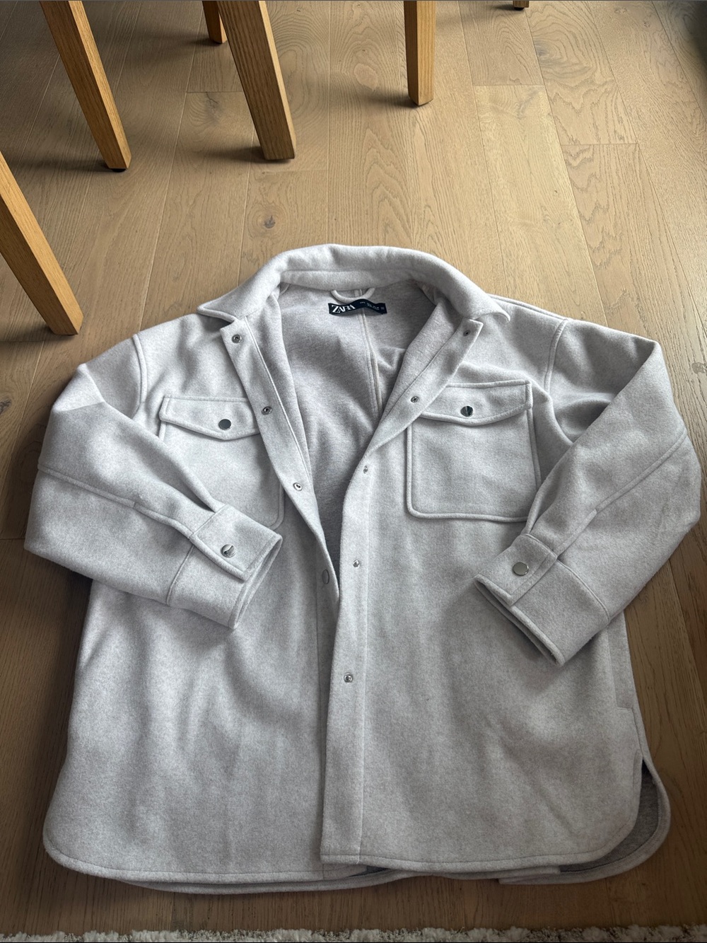 Zara Light Gray Men's Shacket Jacket